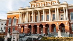 The Massachusetts State House in Boston. The Massachusetts State House in Boston.