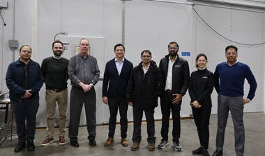 Members of the Lennox team who developed the commercial cold climate heat pump rooftop unit, the first to complete DOE laboratory validation for commercial unitary equipment 15 tons and larger.