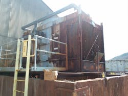 Corrosion like this is not uncommon with metal cooling towers. In certain environments, metal is vulnerable to a range of chemical and mechanical stresses that limit its lifespan. Corrosion like this is not uncommon with metal cooling towers. In certain environments, metal is vulnerable to a range of chemical and mechanical stresses that limit its lifespan.